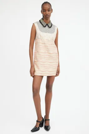 2007 Pink Gold & Multicolour Jacquard Patterned Dress