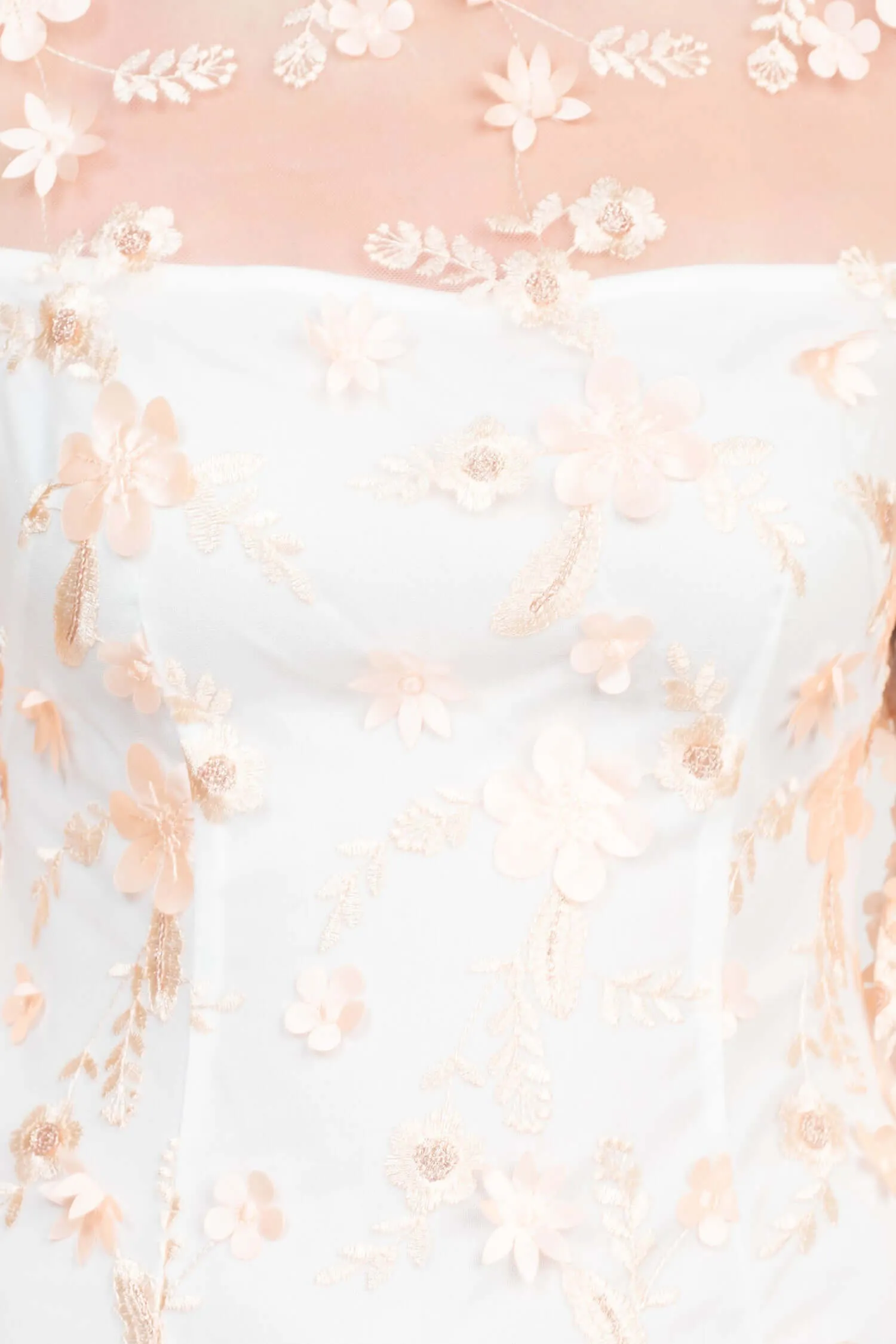 Adrianna Papell Illusion Boat Neck 3/4 Scuff Bell Sleeve 3D Floral Embroidery Throughout Sheath Woven Dress