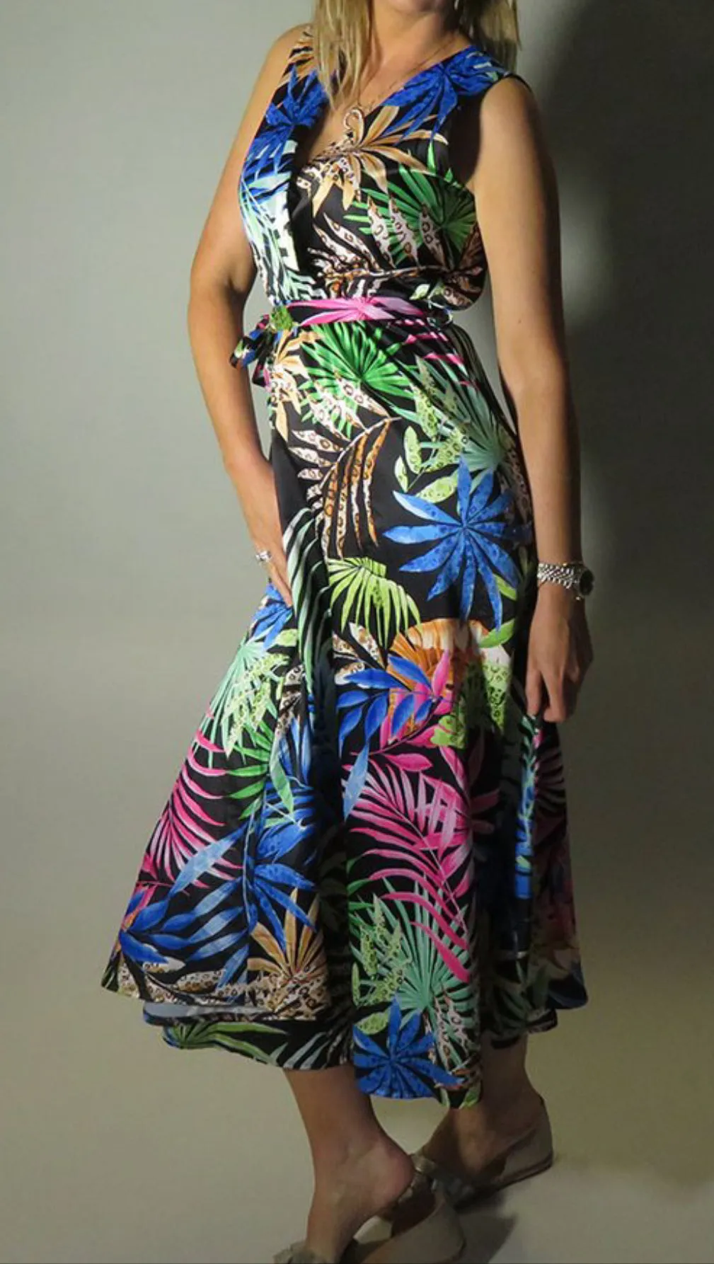 D.E.C.K By Decollage 9593 Sleeveless Midaxi Print Dress (4 Colours And Prints)