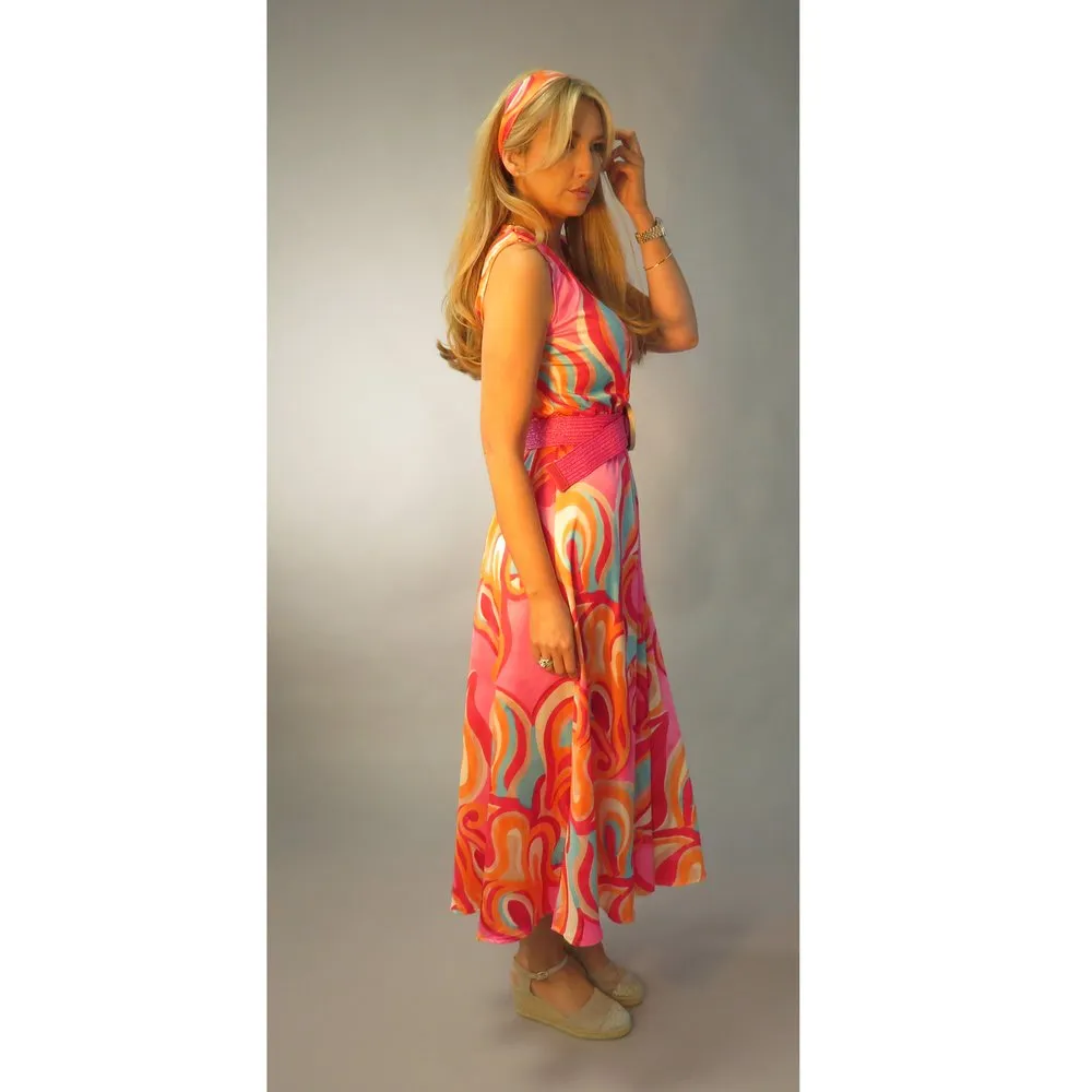 D.E.C.K By Decollage 9593 Sleeveless Midaxi Print Dress (4 Colours And Prints)