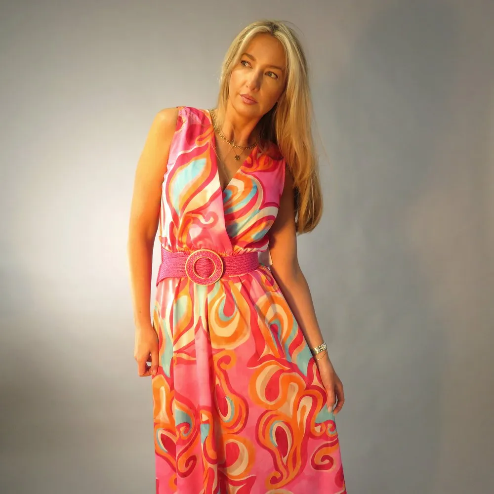 D.E.C.K By Decollage 9593 Sleeveless Midaxi Print Dress (4 Colours And Prints)