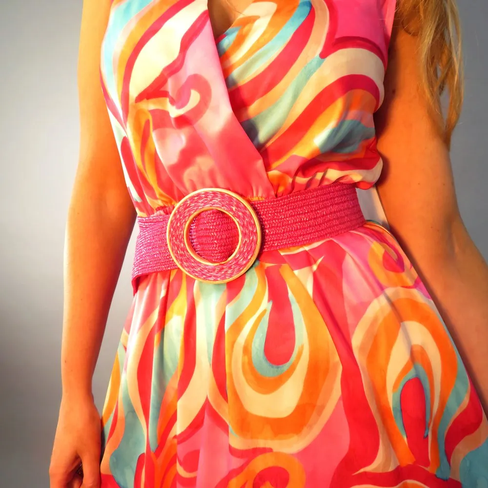 D.E.C.K By Decollage 9593 Sleeveless Midaxi Print Dress (4 Colours And Prints)