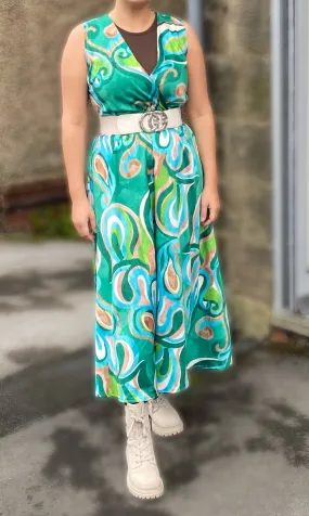 D.E.C.K By Decollage 9593 Sleeveless Midaxi Print Dress (4 Colours And Prints)