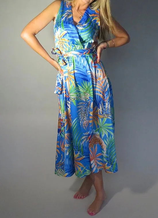 D.E.C.K By Decollage 9593 Sleeveless Midaxi Print Dress (4 Colours And Prints)