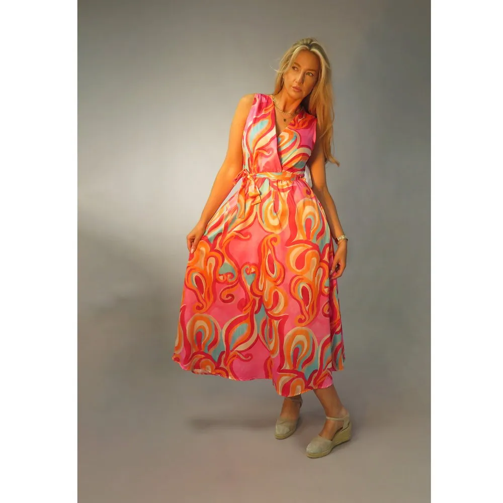 D.E.C.K By Decollage 9593 Sleeveless Midaxi Print Dress (4 Colours And Prints)
