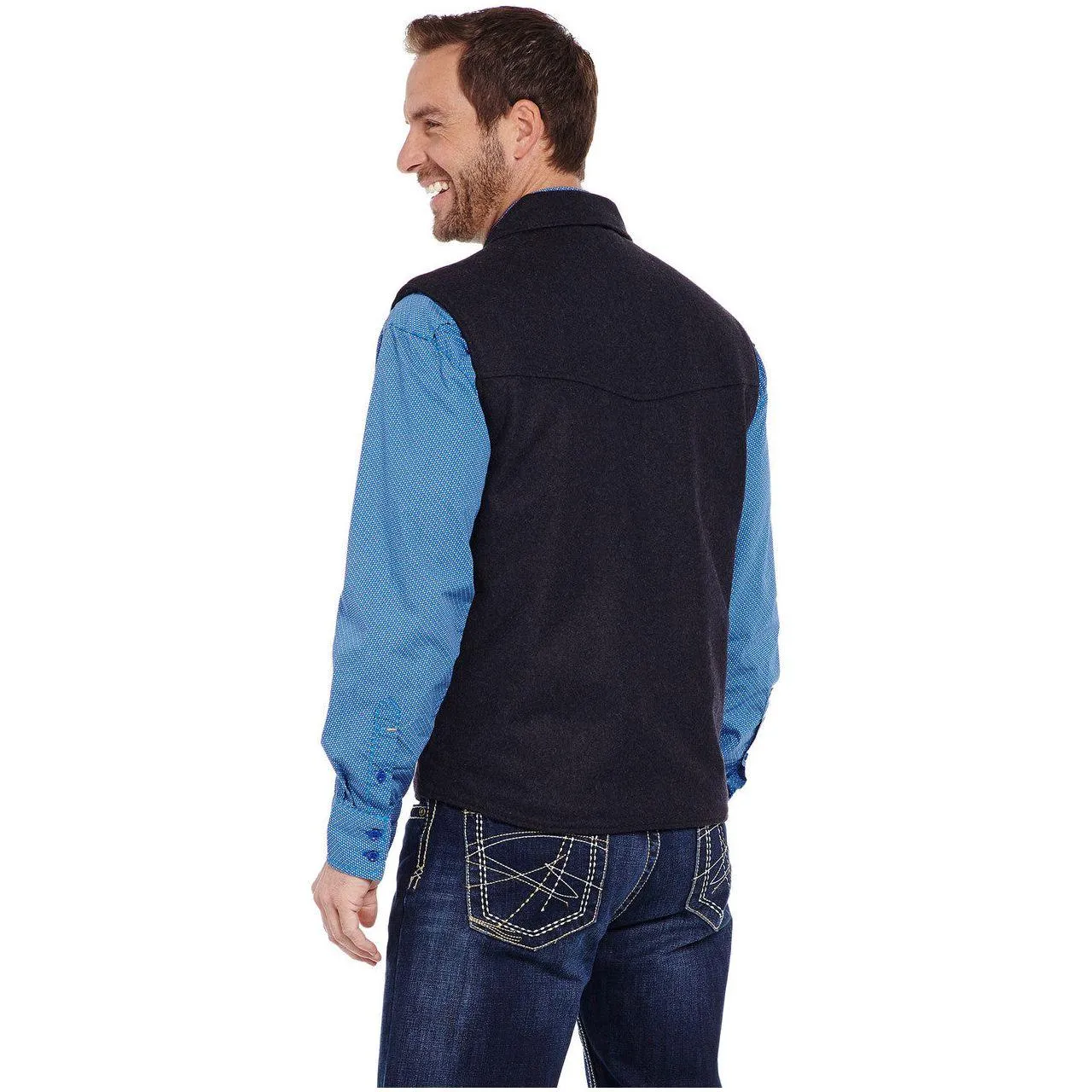 Men's Cripple Creek Wool Melton Vest With Nubuck Leather Trim & Concealed Carry Pocket CR38566-46