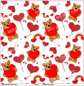 PV141 red heart bears vinyl sheet