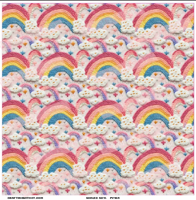 PV164 embroidery rainbows sheet