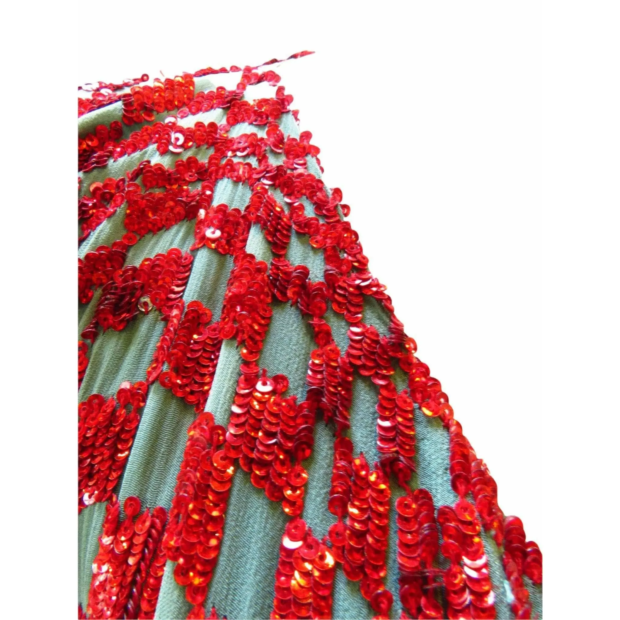 Red Sequin Harlequin Gown
