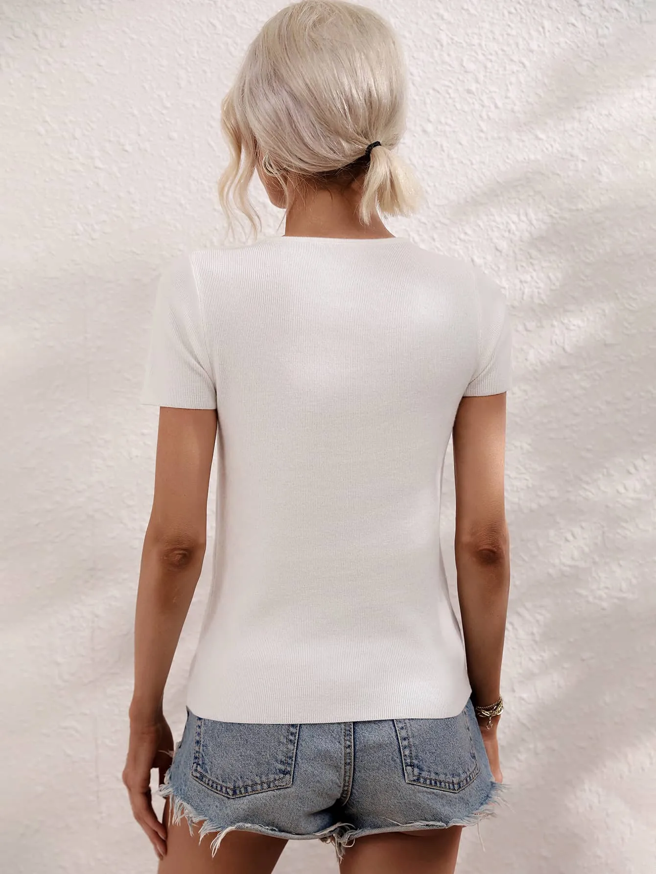 Sexy slim women's knitwear T-shirt