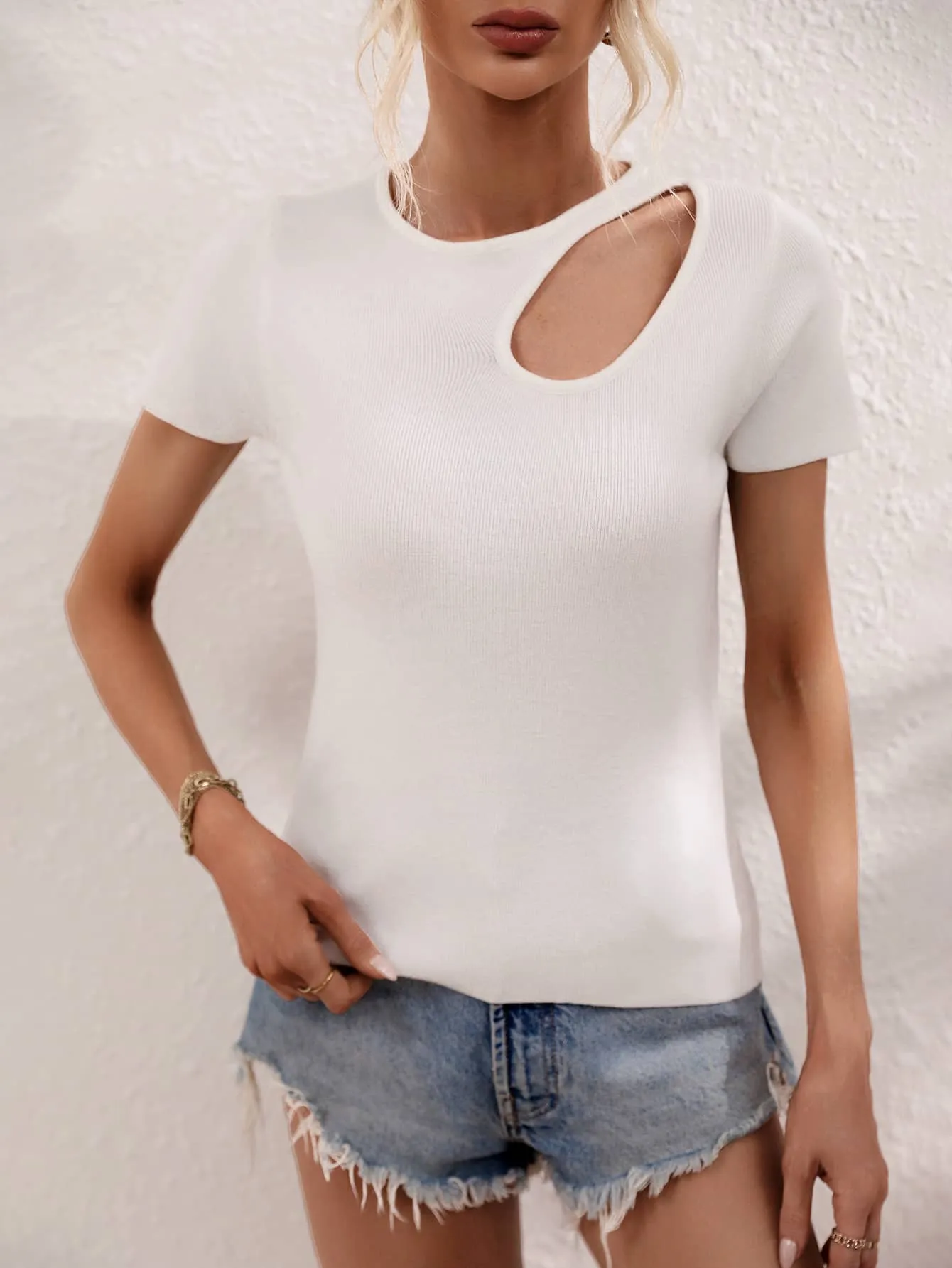Sexy slim women's knitwear T-shirt