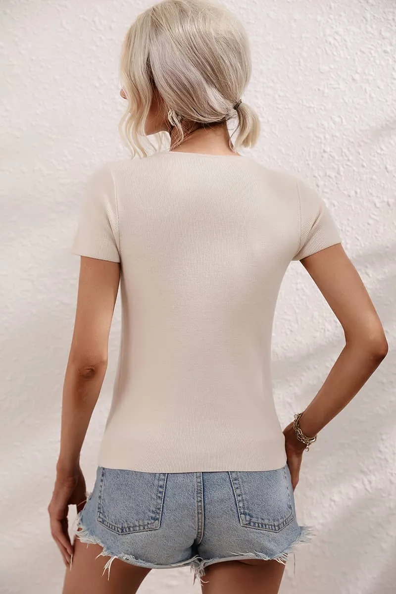 Sexy slim women's knitwear T-shirt