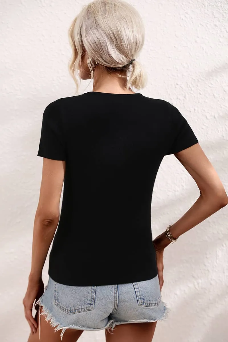 Sexy slim women's knitwear T-shirt