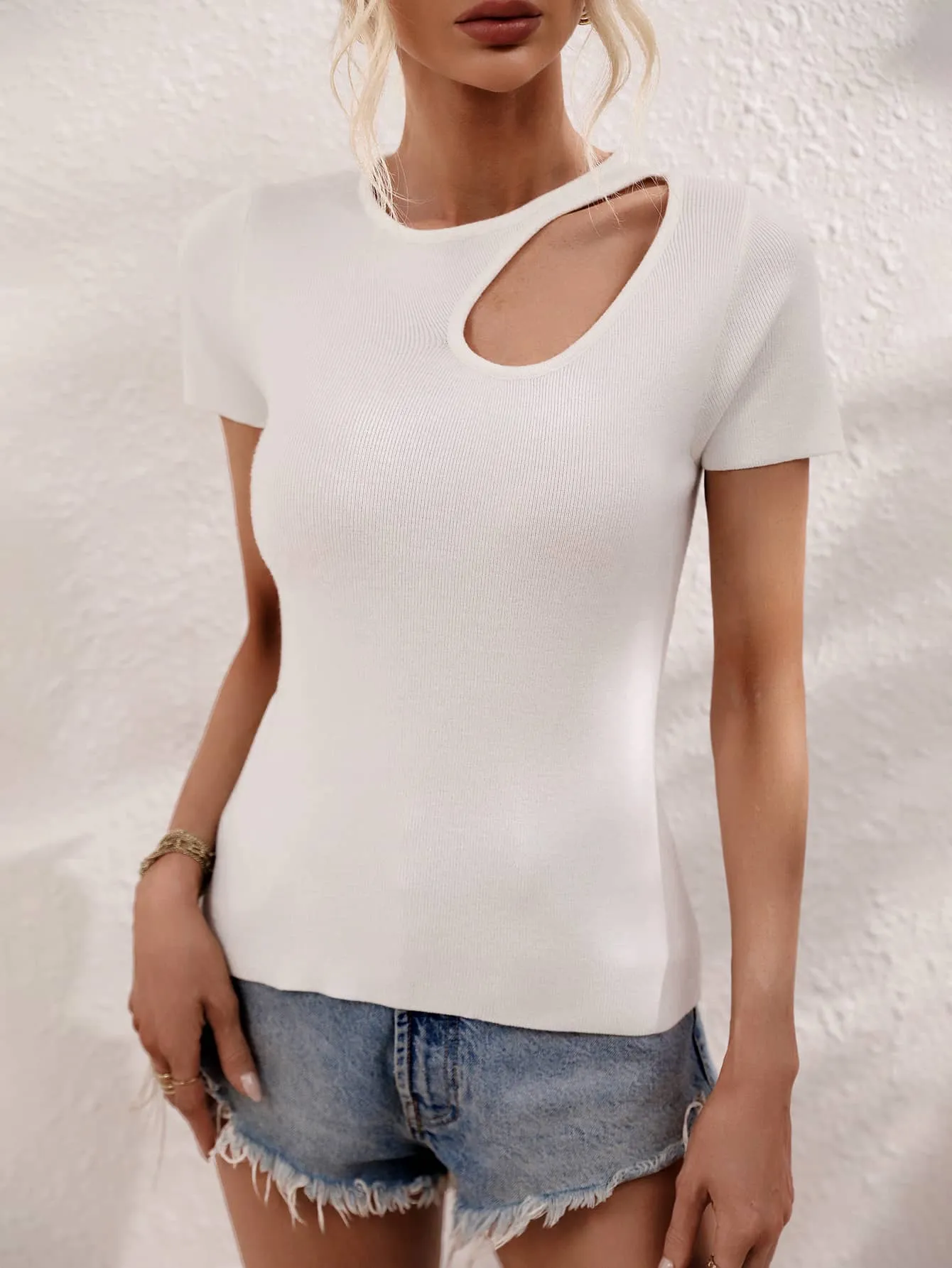 Sexy slim women's knitwear T-shirt